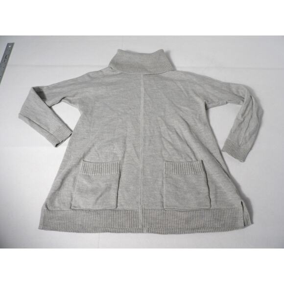 Talbots Womens Small Merino Wool Turtleneck Small Gray Front Pockets Capsule - Picture 5 of 11